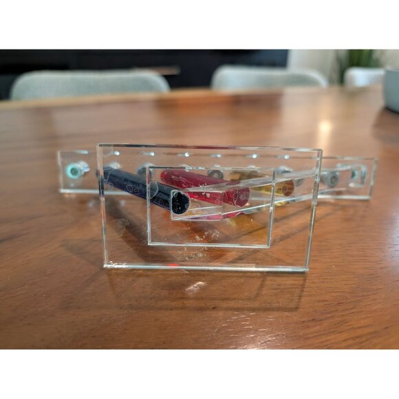 Modernist Abstract Lucite Vintage Menorah Judaica Hanukkah - Picture 4 of 11